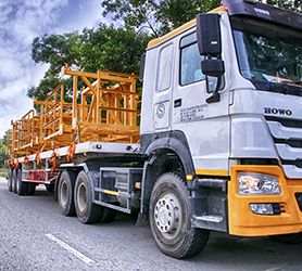 Heavy Hauling Truck Yellow Side